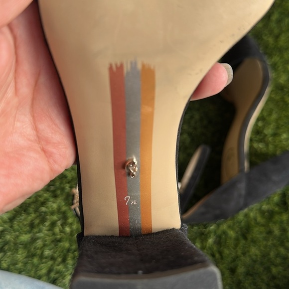 Sam Edelman Womens Heeled Sandals Yaro Black Suede Size 7.5 - Picture 8 of 8